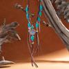 Ethnic Style Women Leaf Choker Woven Rope Leather Tassel Turquoise Stone Pendant Necklace Feather Retro Bohemian Necklaces