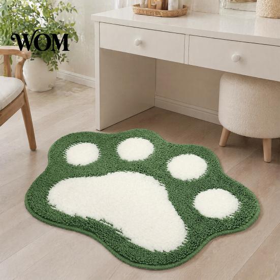 Schnelltrocknende Duschmatte Katzenpfote Badematte, Rutschfeste Weiche Flauschige Matte, Saugfähige Kaschmir-ähnliche Matte Waschbar Niedlicher Bereich für Eingang Badezimmer Schlafzimmer Langlebig