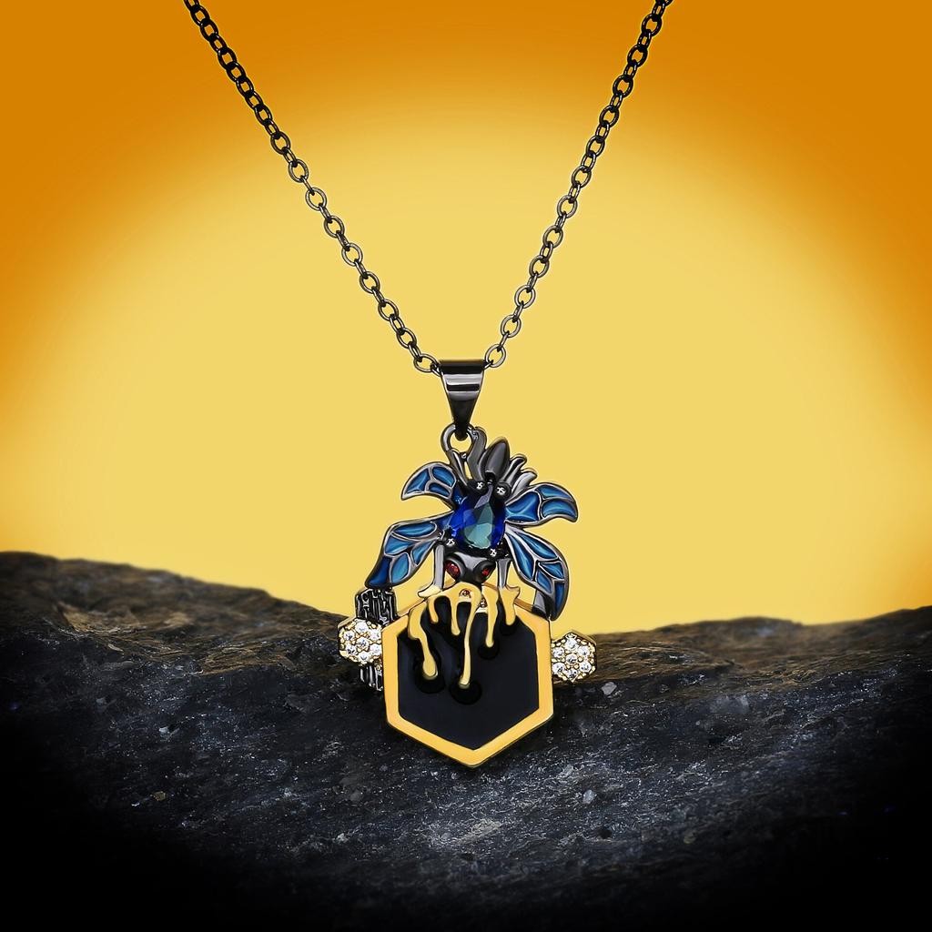 Creative Zircon Spider Black Gold Pendant 925 Silver Plated Exaggerated Insect Necklace Handmade Enamel Party Sweater Chain