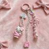 Cute Cartoon Cat Beaded Phone Chain Anti Loss Keychain Pendant Girly Charm Accessory