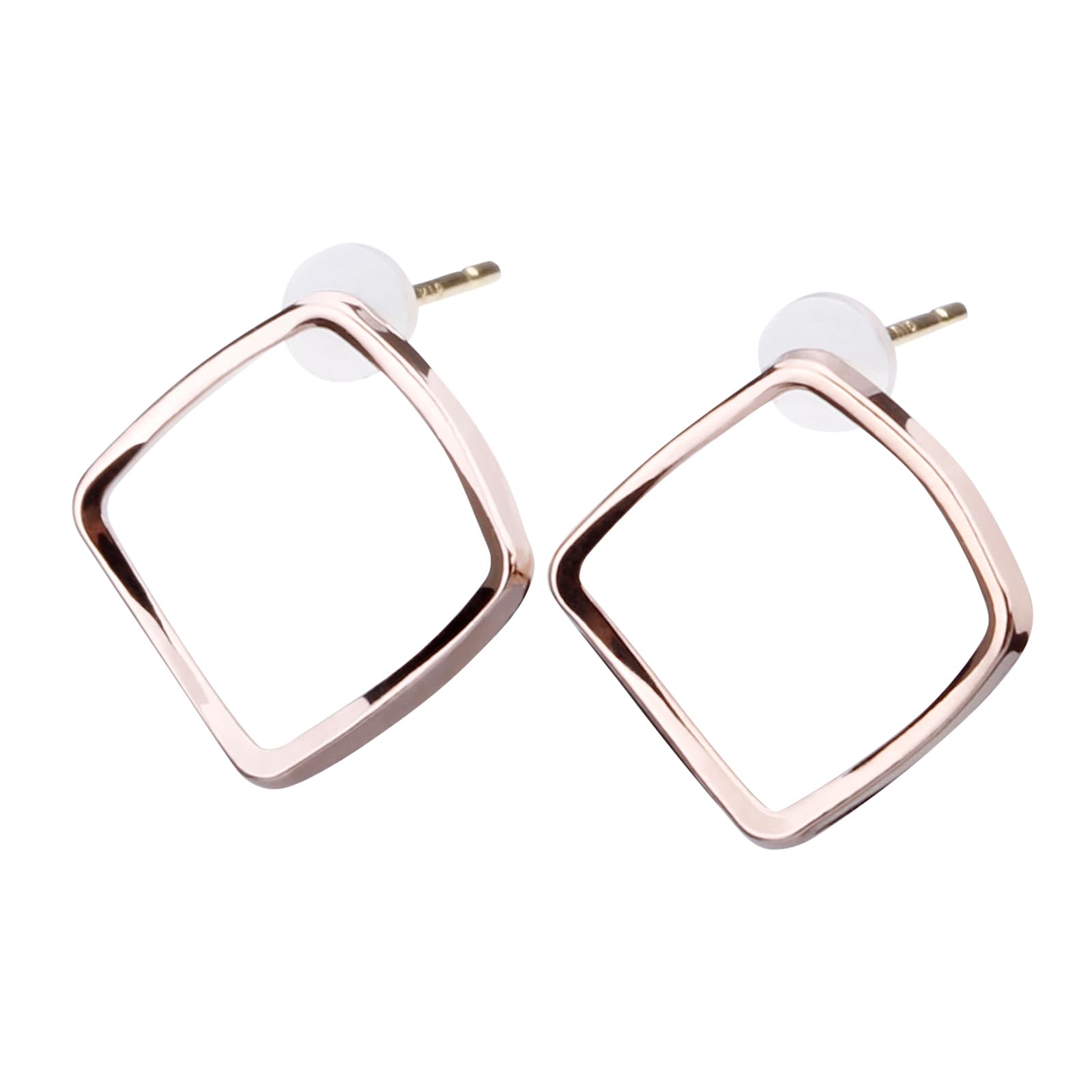 

LOKUMI Made in 18K K18 Square Nickel Earrings, Japan, Gold, Post, K18, Hypoallergenic, Frame, Women s, Simple, Stud, Square, Small, Popular, Free,