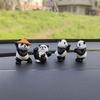 4Pcs/Set Panda Design Car Ornaments Car Center Console Ornaments Office Desk Ornaments Small Car Interior Decoration