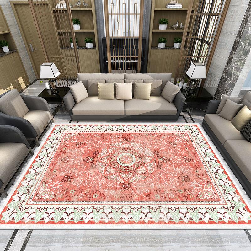 European Living Room Rugs Light Luxury Washable Bedroom Large Size Carpet Home Decoration Gorgeous Soft Fluff Non-slip Floor Mat