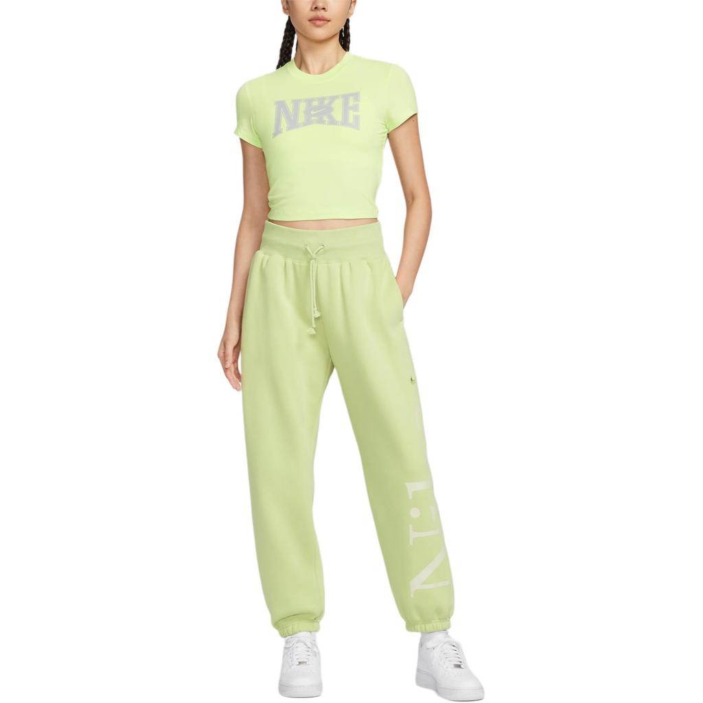 Nike As W Nsw Slim Crop Round Neck Logo Comfortable Short Sleeve Outdoor Quick Dry T-Shirt Women T-Shirt Green HQ1710360