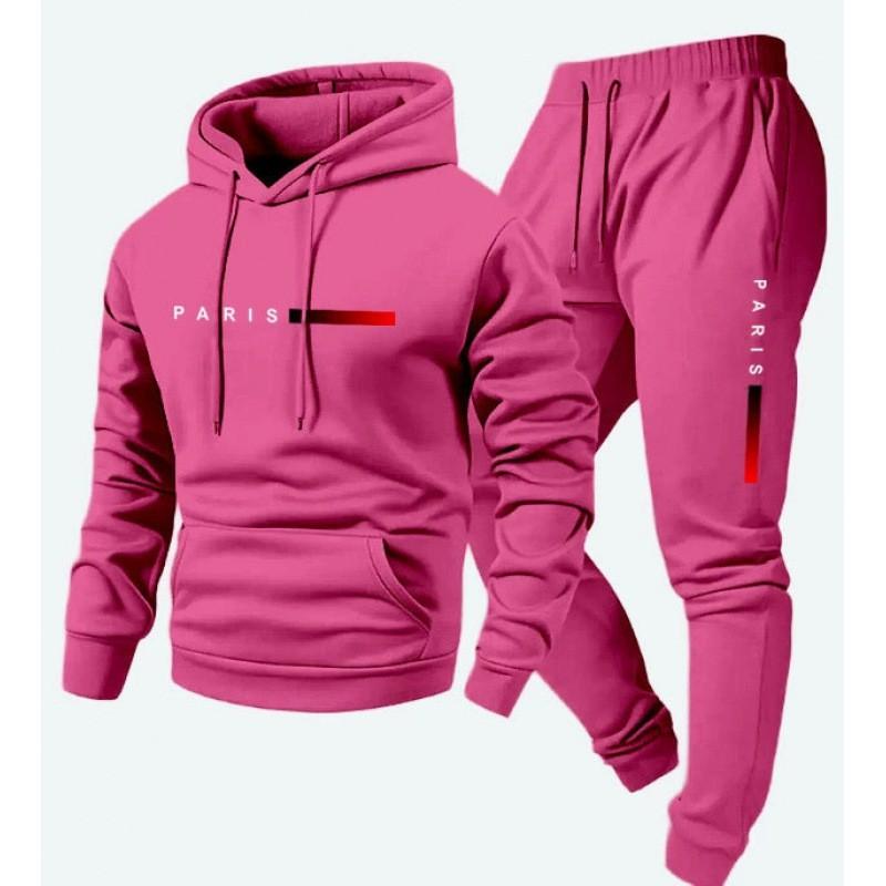 Mens Hooded Oversized Cotton Blend Sweatshirt Set Long Sleeve Top Pants Casual Sportwear