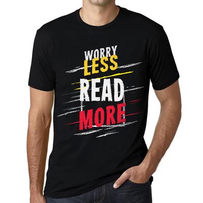 Men's Vintage Tee Shirt Graphic T Shirt Worry Less Read More Deep Black White Text