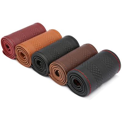 Originální kožené autopotahy na volant Jehly a nitě do auta Sada autopotahů DIY Texture Soft 38cm 15palcové auto příslušenství