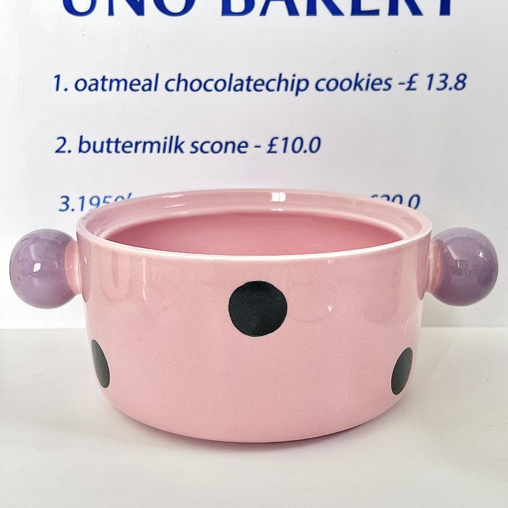 Give Girls Birthday Gifts, Cute Contrasting Colors, Polka Dots, Ceramic Instant Noodles Bowl with Lid, Girlfriend Practical Souvenir Gift Box.
