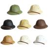 Handmade Straw Hat Sun Protective Bucket Hat with Ventilation Hole Beach Vacation Fisherman Hat Photography Headpiece