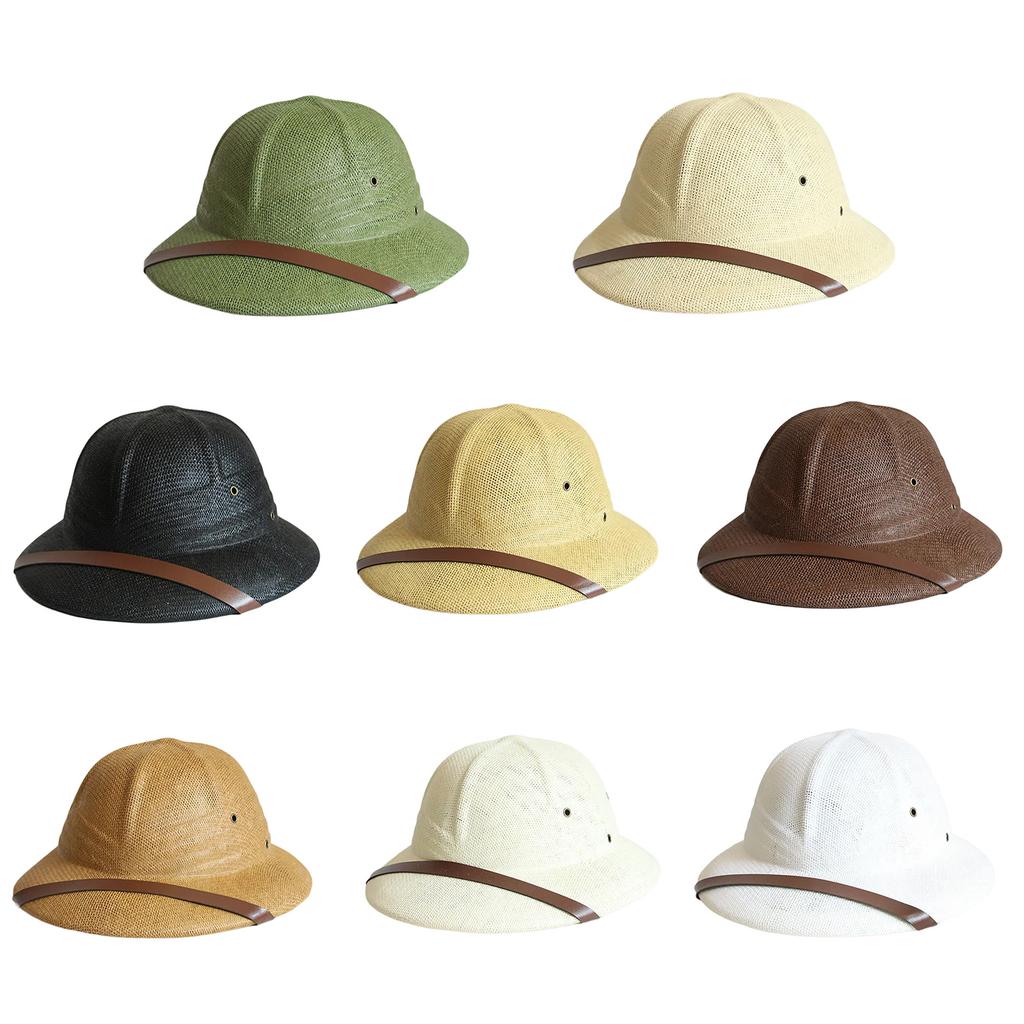 Handmade Straw Hat Sun Protective Bucket Hat with Ventilation Hole Beach Vacation Fisherman Hat Photography Headpiece