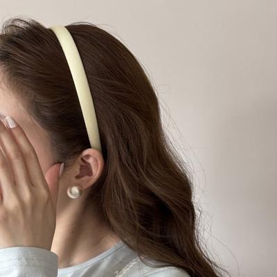 Hair Hoop Pure Color Suede Lining Built-in Anti-Slip Design Headband Commuting Matte Texture Headband Hair Accessory