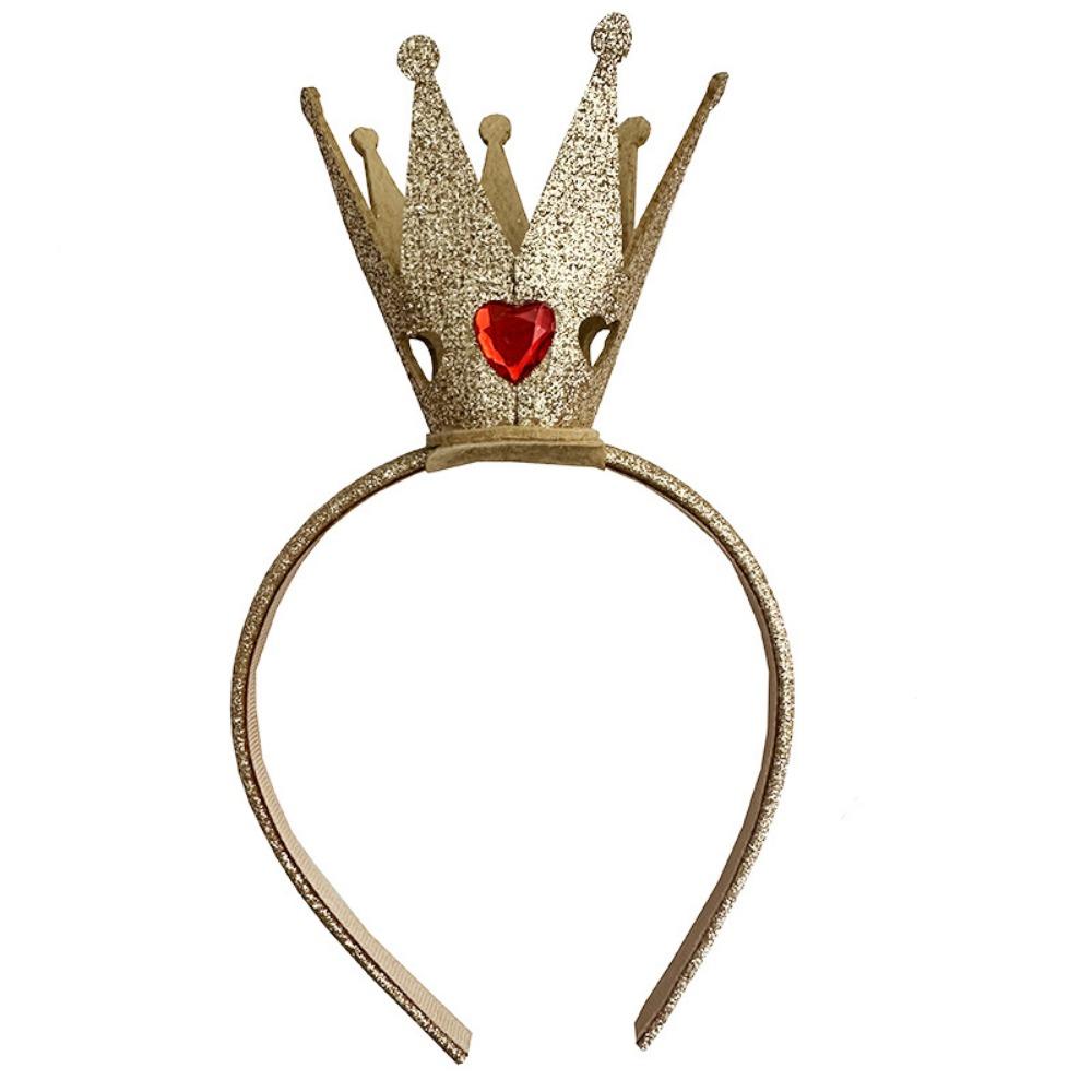 

Sweet Baroque-Style Crown Headband Gold Princess Dess Up Tiara Hair Accessories Crown Hair Hoop Special Occasions