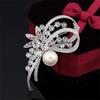 Elegant Narcissus Brooch Pearl-Embellished  Flower Pin For Clothing