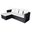 4 piece Garden Lounge Set with Cushions Poly Rattan Black