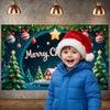 Christmas Event Banner Green Pine Branches Xmas Backdrop Holiday Celebration Background Festive Lights Holiday Background
