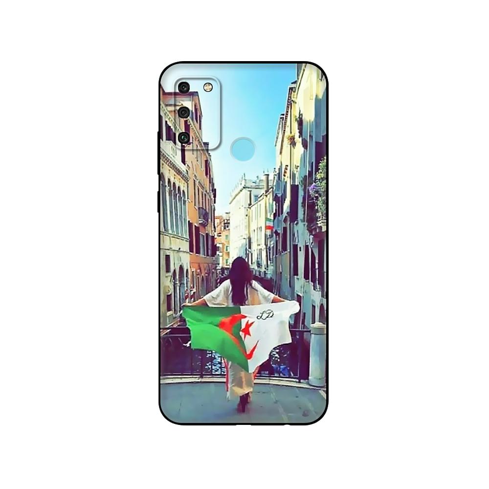 Black Tpu Case For Huawei Honor 8a Prime 8s Prime 9 Lite Honor 9A 9C 9X Premium 9x Pro 9S Case Cover Algeria Flag