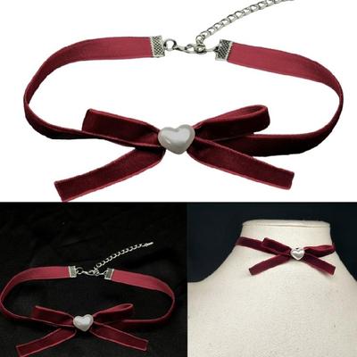 Schleifen-Charme-Halskette Verstellbare Schlüsselbein-Kette Handgefertigter Choker Stilvolle Halsaccessoires für Abend- oder Freizeitkleidung