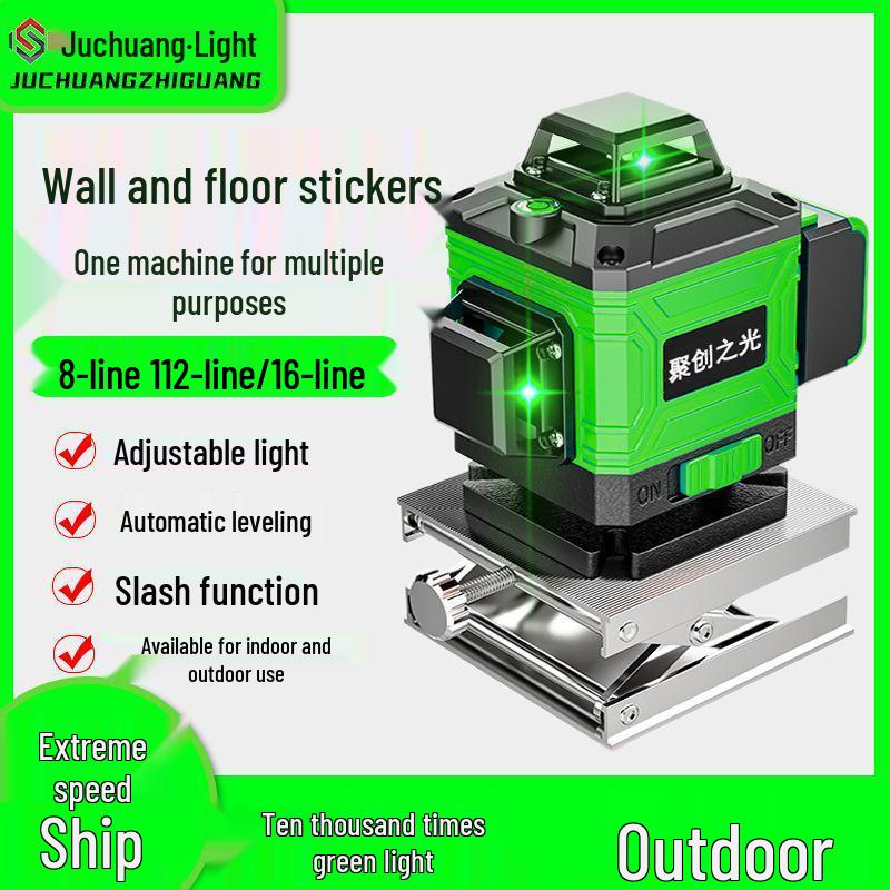 Precision 16-Line Green & Blue Laser Level with Infrared Projection