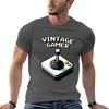 Retro Gaming Vintage Gamer Video Game Controller Tshirt Vintage Print Crew Neck Tee
