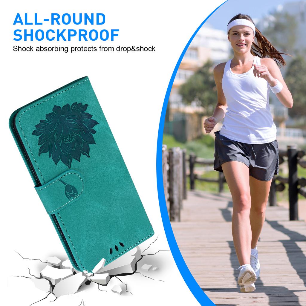 Für Motorola Moto G85 5G/S50 Neo 5G Brieftasche Hülle Lotus Prägung Leder Handyhülle