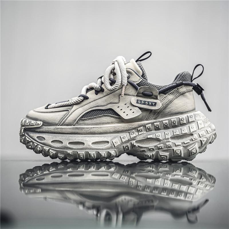 2025 Four-season Men's Platform Dad Shoes, Adolescent Student Casual Sports Shoes, Hong Kong Style Live Broadcast Niche Men's Shoes