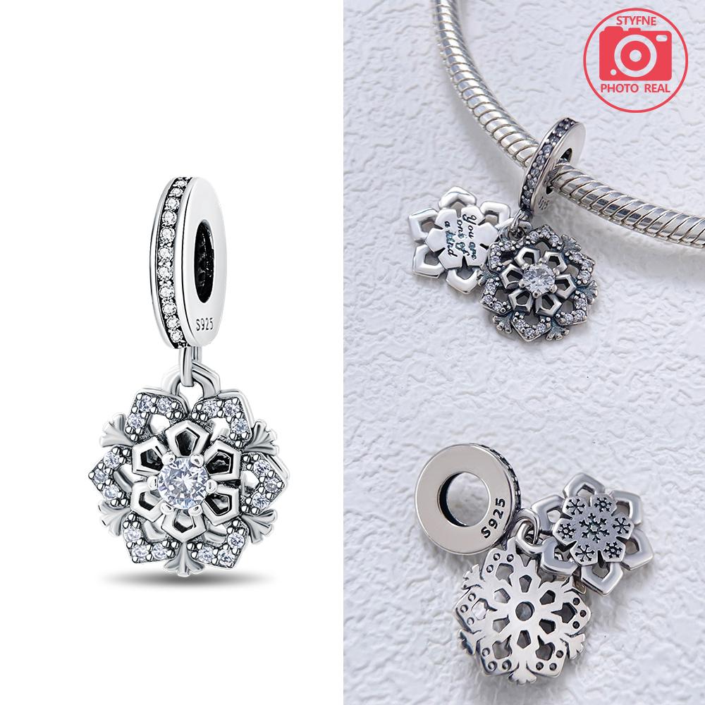 Love Winter Snowflake Pendant copper Colors Ideal For Charm Bead Charms copper Colors Authentic Bracelets for Jewellery Making