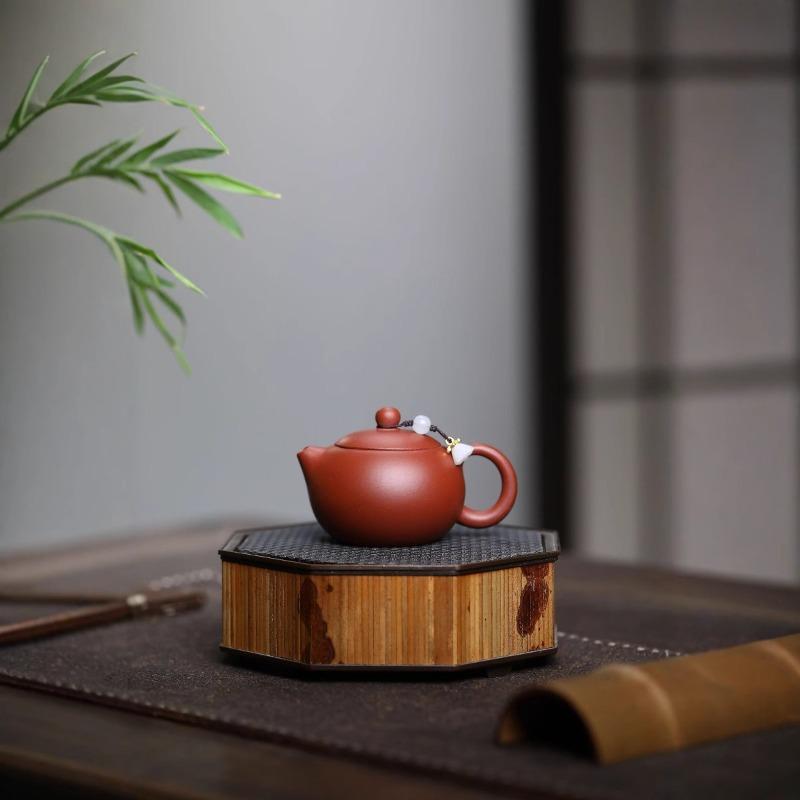 Yixing Handmade Purple Clay Teapot, Raw Ore,Small-Capacity Xishi 100cc Mini Kung Fu Tea Set