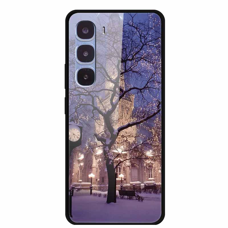 Funda de Lujo Para Infinix Hot 60 Pro X6885 Cubierta de Cristal Templado para Fundas de Teléfono Infinix Hot 60 Pro Animales de Moda Protectora Funda