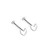 S999 Pure Silver Minimalist Women's Earrings – Small Bean Ear Bone Studs, Anti-Blocking Design for Commuting