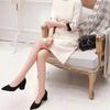 Thick heel interview autumn new black professional medium heel single shoes civil servant high heels