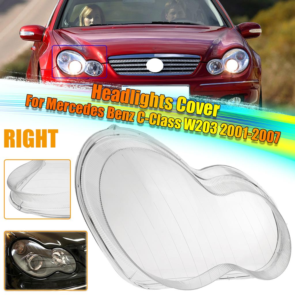 Headlight Clear Lens Lampshade Cover Fit For Mercedes Benz C-Class 2001-2007 W203 Headlamp Shell Lenses Car Accessories