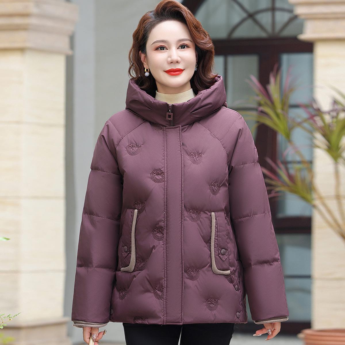 

Women s 2025 Winter Plus Size Down Jacket: Stylish, Thick, and Warm for Middle-Aged & Elderly. 4XL (135-150 lbs)
