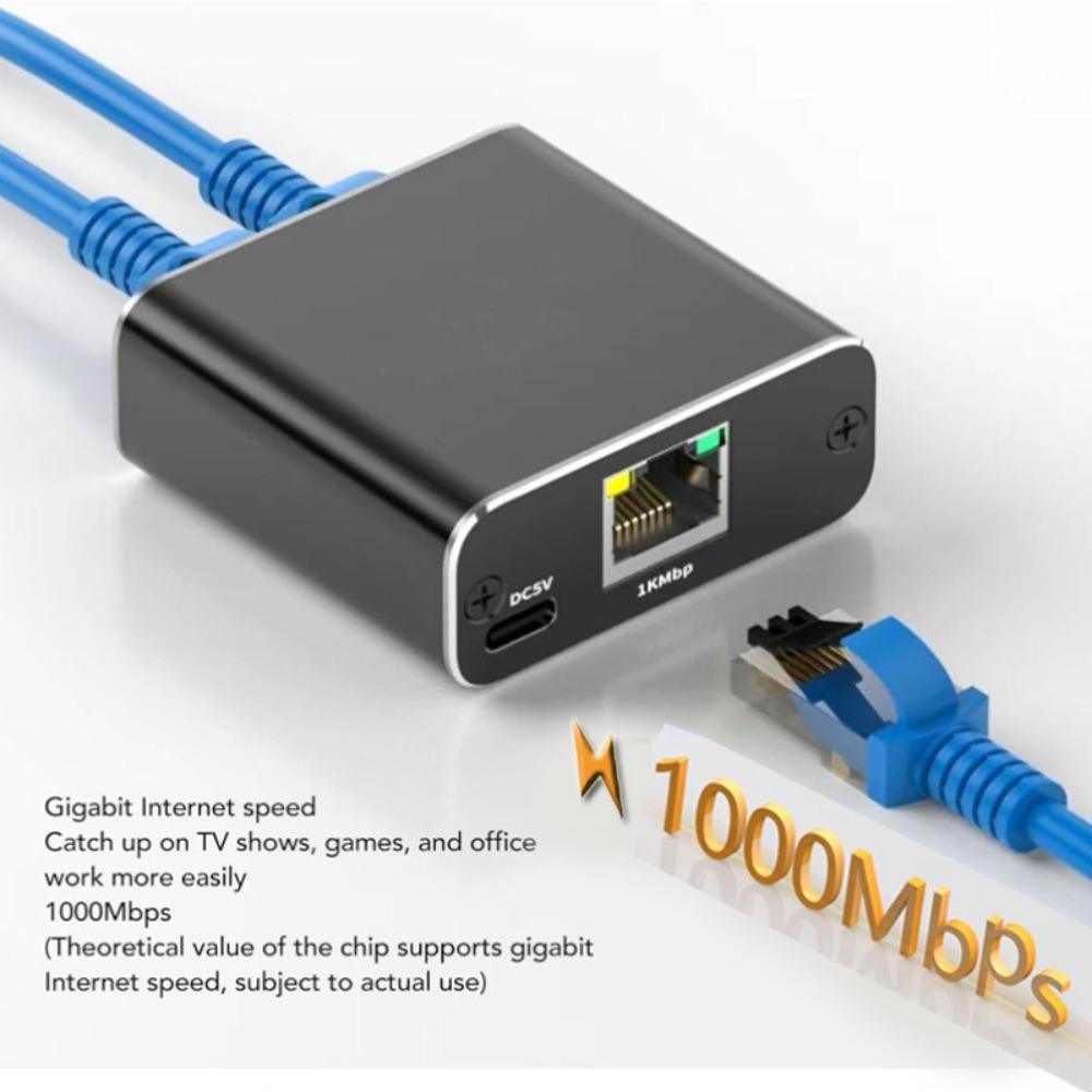 Gigabit RJ45 Splitter 1 To 2 Ethernet Cable Adapter 1000Mbps Network Switch for High Speed Internet