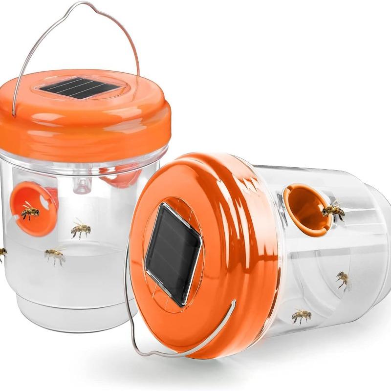 2 Pack Solar Wasp Traps Outdoor Hanging Flying Insect Fly Wasp Mosquito Hornets Killer Catcher Bait Trap NO CHEMICAL