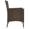 Garden Chairs with Cushions 4 pcs Brown Poly Rattan
