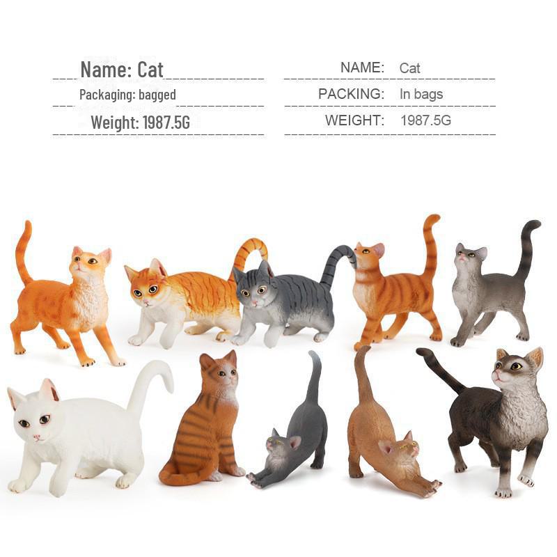 Seashell Cat Figurine: Realistic Kitten Toy Model