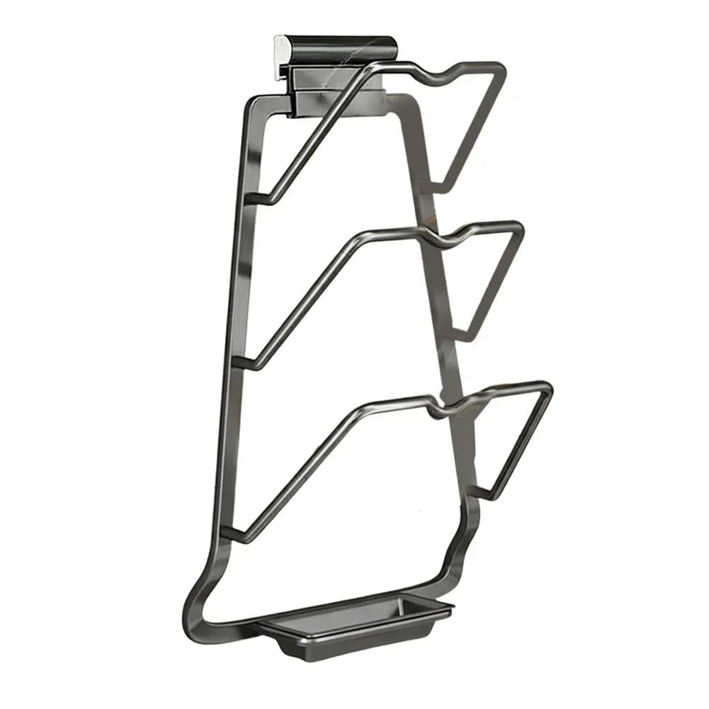 Kitchen Stand Pot Lid Holder While Cooking Heat Resistant Space-saving Design PP Drip Tray 2-in-1 Functionality