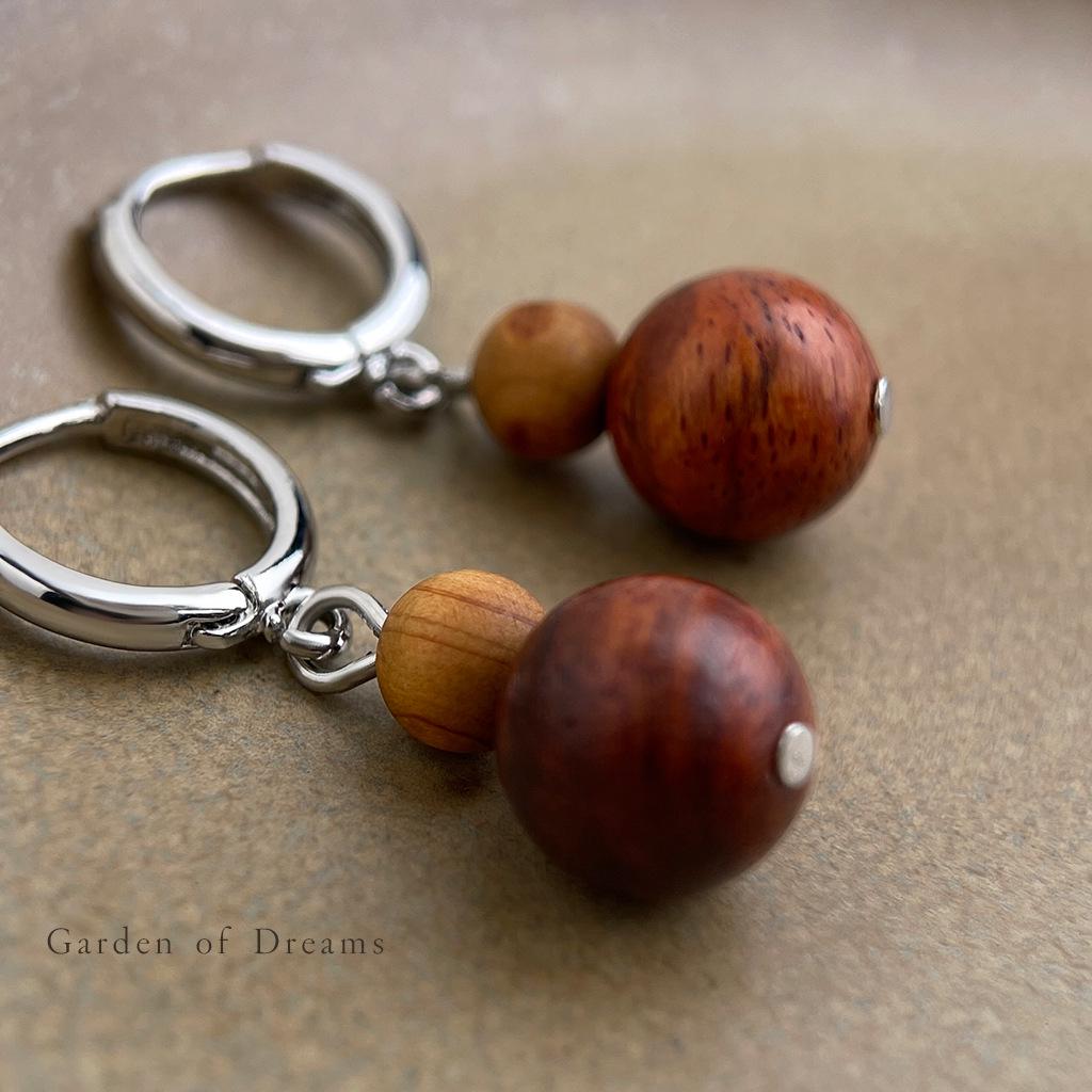 Elegant Zen Beaded Ear Cuffs: Retro-Chinese Wooden Earrings