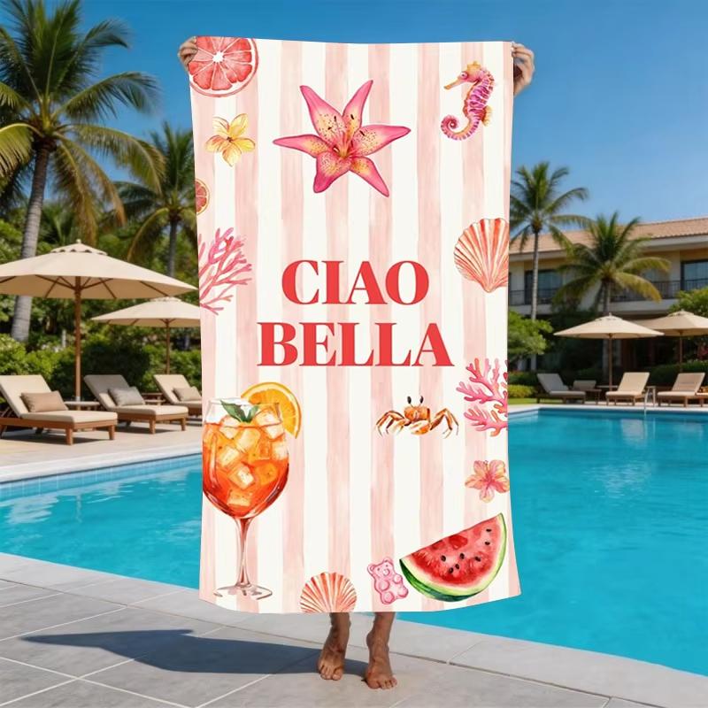 Amalfi Coast Italian Microfiber Beach Towel Sand Free Pool Towels Quick Dry Super Absorbent Swim Blanket