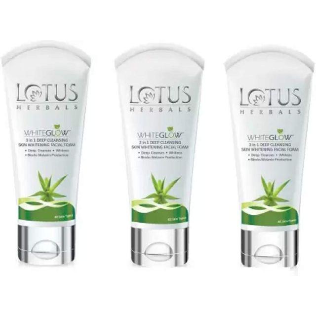 

Lotus Herbals 3 в 1 Whiteglow Deep Cleansing Skin Whitening Facial Foam, 100 г (Набір з 2) Pack of 3