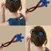 Elegant Blue Floral Twist Claw Clip for Women's Updo - 2025 High-End Headwear Hairpin