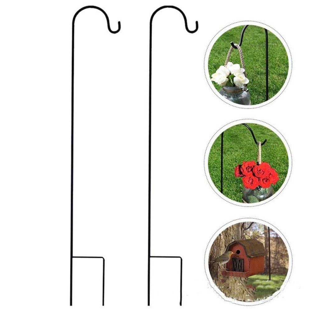 Detachable Ground Insertion Rod Metal Iron Bracket Durable Hanging Hook  Flower Basket