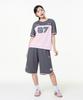 MOZMOZ [Set] Pastel Air Mesh Short Sleeve Training Set Pink