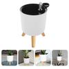 Round Self Watering Planter Automatic Flower Pots With Stand Modern Indoor Planters Gardening Accessories Container Tripod