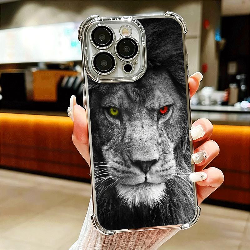 

Чехол для телефона с покрытием Лев Мужчина Король для Iphone 16 17 Pro Max Air 16E 14 15 Plus 12 13 Mini Противоударный Чехол с Подушкой Безопасности iPhone 16 Pro