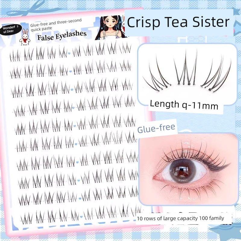 Dream Deer False Eyelashes Escape Princess Glue-Free Self-Adhesive Girl Group 2026 New Natural Glue Style Eyelash Stickers Hot Sale