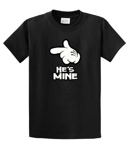 He s Mine with Finger Pointing Tee Shirt Black S