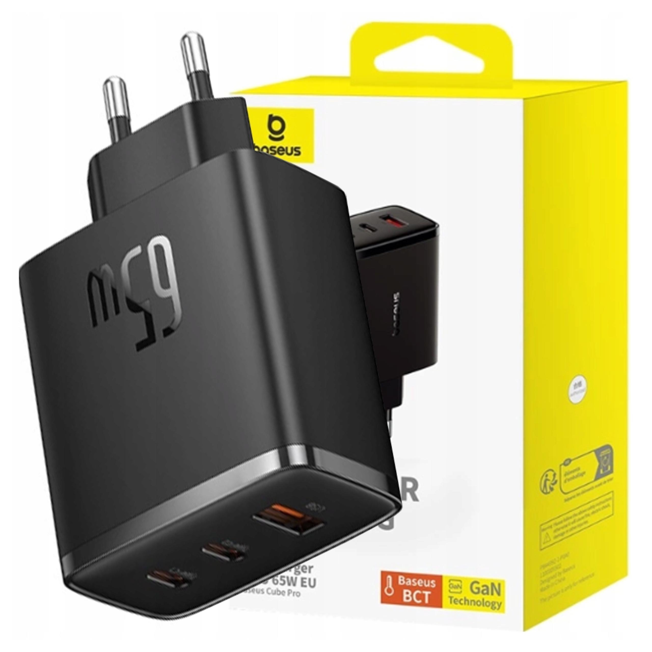 Oem Schwarz Baseus Cube Pro 65W Gan-Ladegerät 2X Usb-C Usb-A - Bild 9