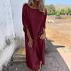 Geometric Pattern Loose Fit Long Robe Set With Crinkle Fabric For Casual Women Spring Summer