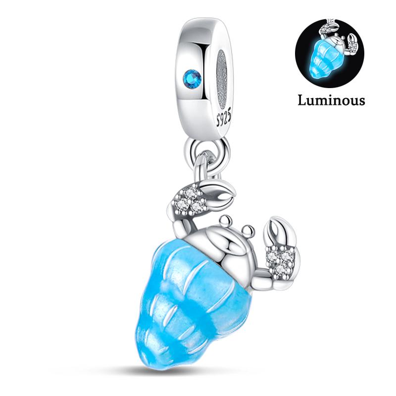 Charm Bead Components Compatible With Pan Copper Metal Firefly Ocean Star Butterfly Glowing Changing Color Trendy Authentic Original Bracelets Do It
